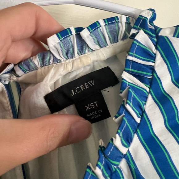 J. Crew Tiered cotton dobby dress in cape stripe - Picture 4 of 5